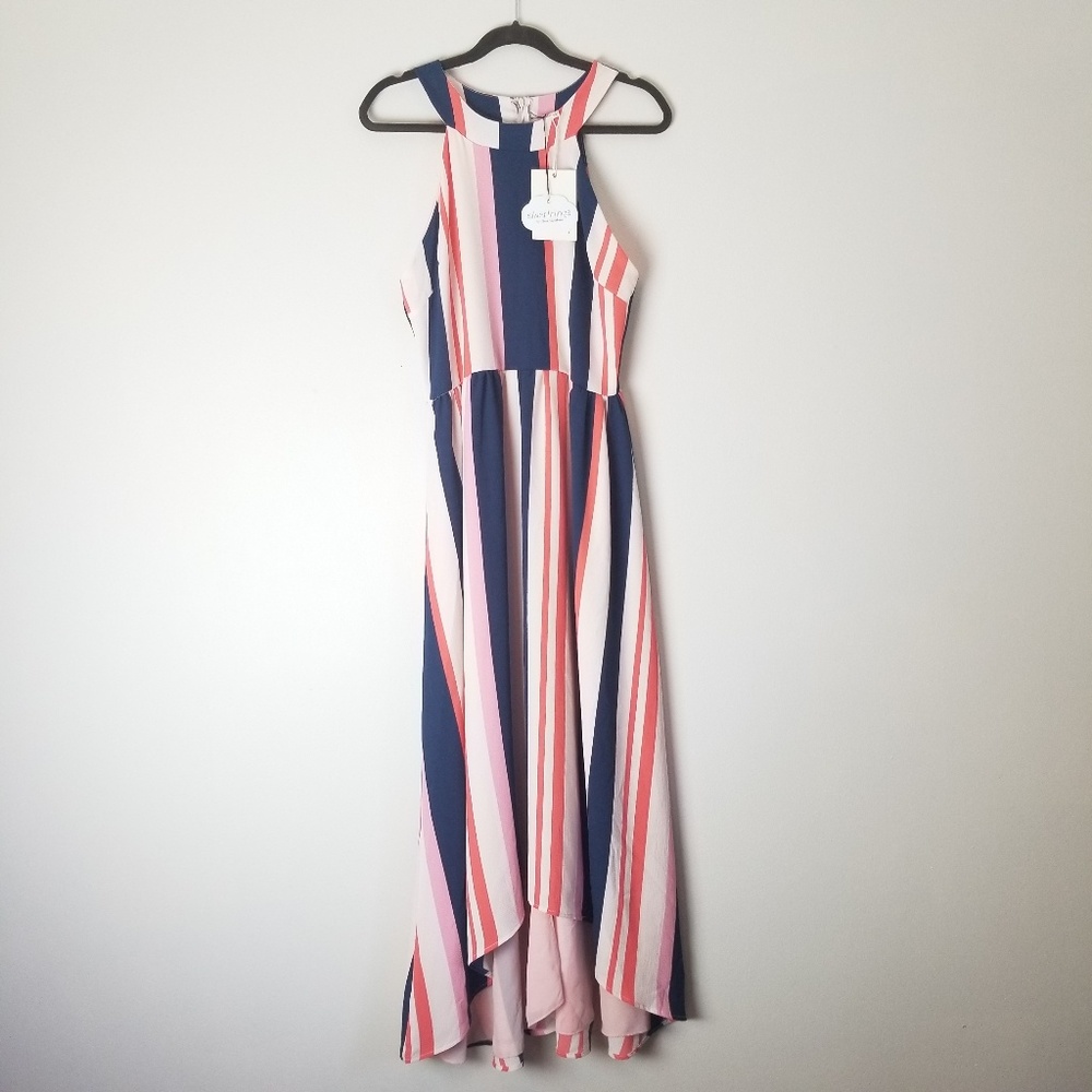 NWT Striped High-Lo Dress